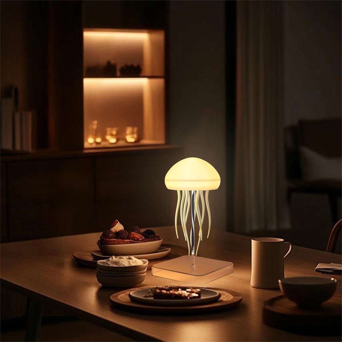 Jellyfish Chandelier Type-C Rechargeable Cute Jellyfish Bedside Lamp