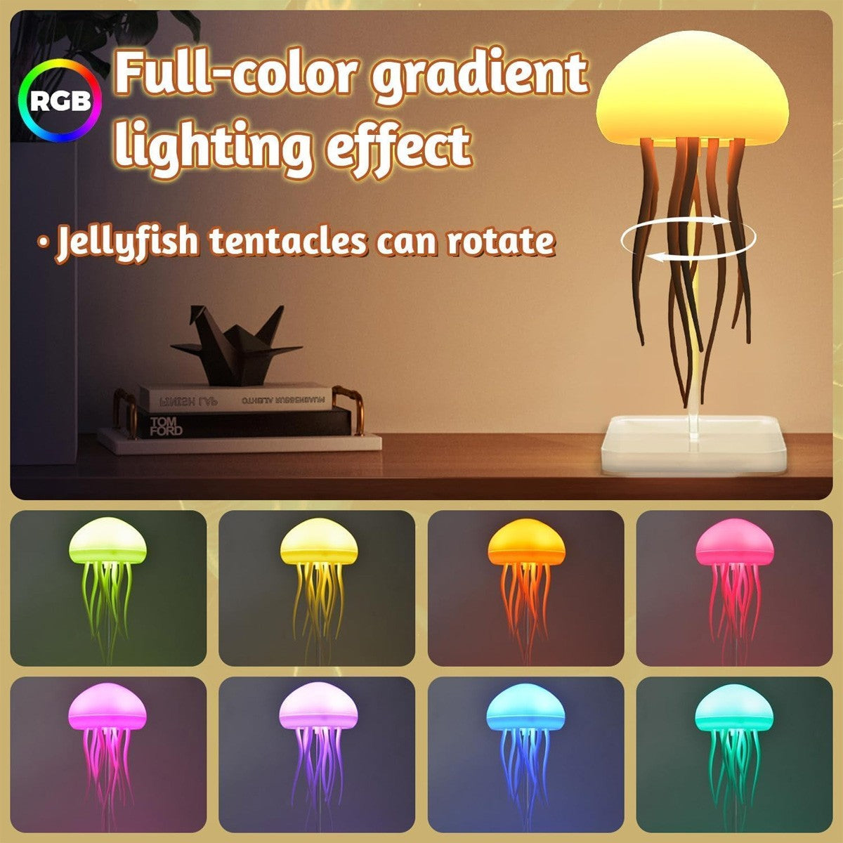 Jellyfish Chandelier Type-C Rechargeable Cute Jellyfish Bedside Lamp